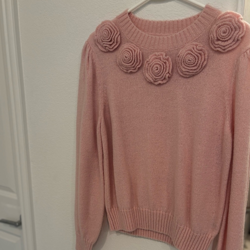 Pink Floral Women's Sweater